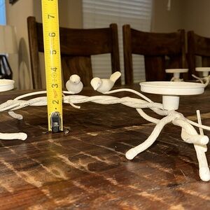 Cast Iron Bird Figurines on Twig Branches 4/8 Napkin Holders EUC